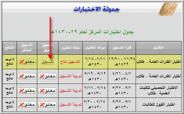 طريقة التسجيل في القدرات